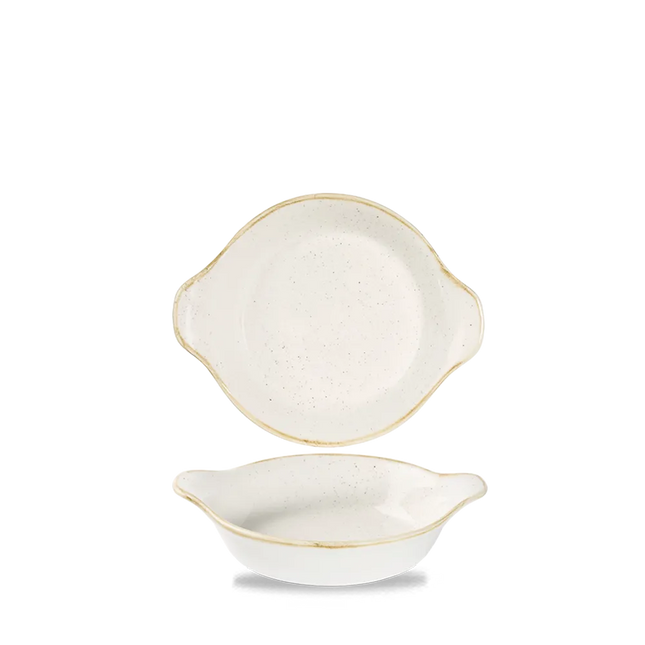 Barley White Large Round Eared Dish 17.5x21.5cm 6/box