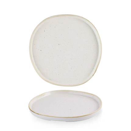 Churchill Stonecast Barley White organisch bord met rand Ø 21 cm – wit bord voor horeca