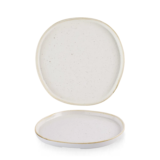 Churchill Stonecast Barley White organisch bord met rand Ø 21 cm – wit bord voor horeca