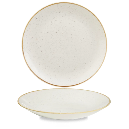 Churchill Stonecast Barley White diep coupebord Ø 28 cm – gespikkeld porseleinen bord voor professionele keukens