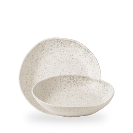 Churchill Stonecast Barley White Organic diepe kom 25 cm – crèmewit porseleinen kom voor soep en salade