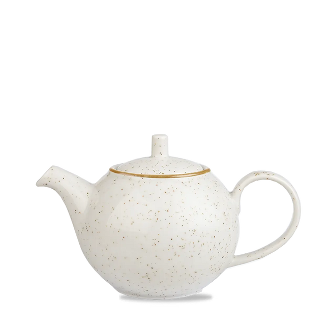 Churchill Stonecast Barley White Profile theepot 887 ml – grote porseleinen theepot voor professionele keukens