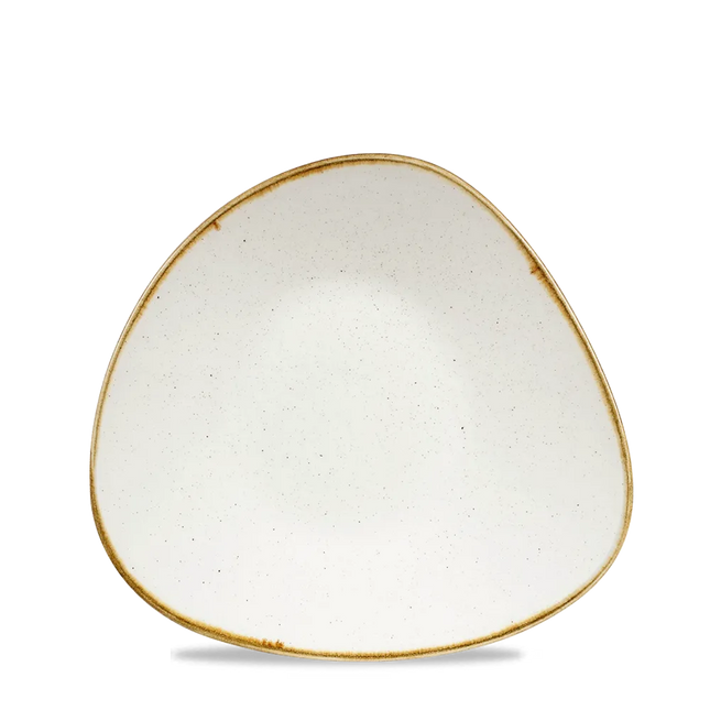 Churchill Stonecast Barley White driehoekige ondiepe kom Ø 21 cm – porseleinen kom voor de horeca
