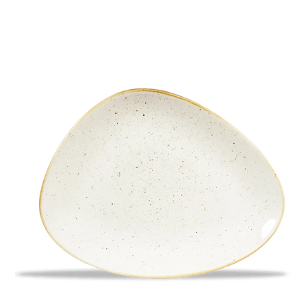 Stonecast Barley White Triangle Plate 26.5 x 20.5cm 12/box