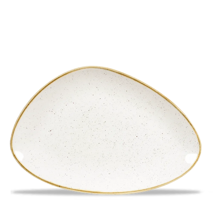 Stonecast Barley White Triangle Plate 30.4 x 20.5cm 6/box