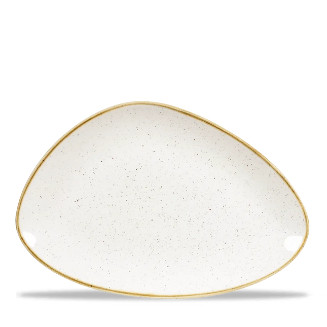 Stonecast Barley White Triangle Plate 30.4 x 20.5cm 6/box