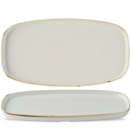 Stonecast Barley White Oblong Chef's Plates 35x18.5cm 6/box