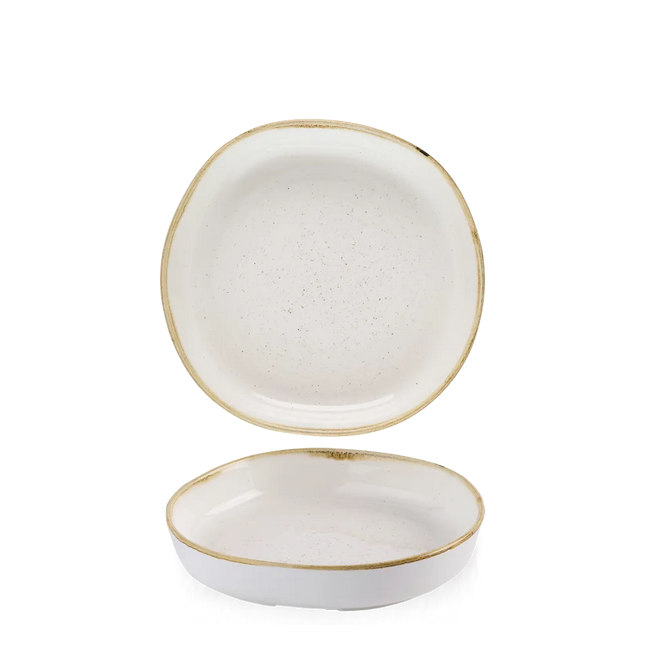 Churchill Stonecast Barley White kom met rand 20x4,5 cm – witte ondiepe kom voor horeca