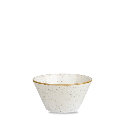Churchill Stonecast Barley White Zest snackkom 355 ml – gespikkeld porseleinen kom voor buffetten en catering