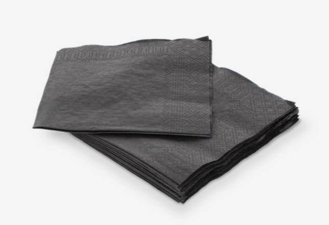Servet 2 laags 1/4 vouw 24x24cm zwart BIO (4000st)