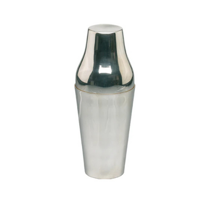 APS verzilverde Parisian shaker 2-delig 400 ml - luxe cocktailshaker voor de bar