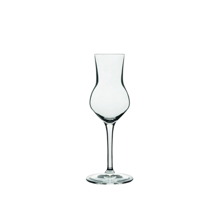 Luigi Bormioli Atelier grappaglas 80 ml – kristallen glas op voet voor grappa en digestief in de horeca
