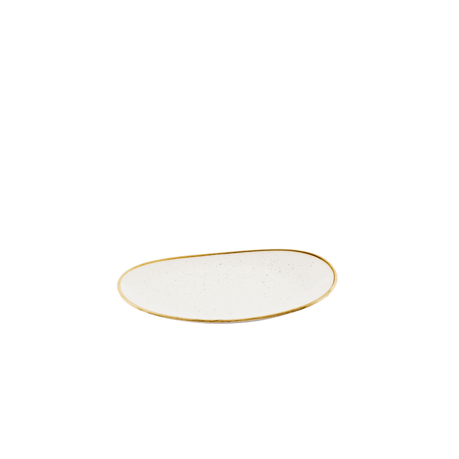 Churchill Stonecast Barley White serveerschaal 34,5 x 23,5 cm – crèmewit porseleinen schaal voor fine dining