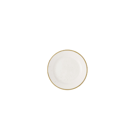Stonecast Barley White Profile Plate van Churchill, 17 cm, set van 12. Handgemaakt bord in een zachte witte kleur met een subtiele textuur, perfect voor het serveren van bijgerechten, snacks of desserts. Duurzaam en stijlvol, ideaal voor gebruik in de horeca.