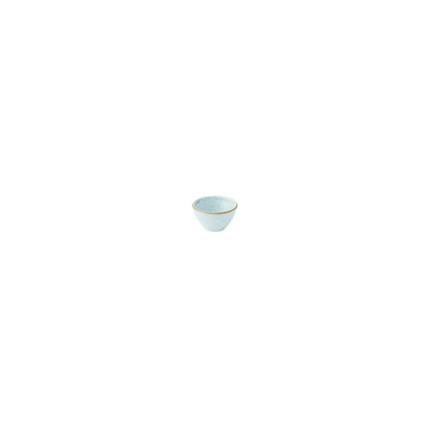 Stonecast Duck Egg Dip Pot van Churchill, 6,9x4 cm, set van 12. Handgemaakte dipkom in een zachte eiergeelblauwe kleur, ideaal voor het serveren van sauzen en dips. Duurzaam en stijlvol, perfect voor gebruik in de horeca.