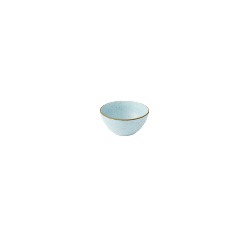 Stonecast Duck Egg Snack Bowl van Churchill, 400 ml, set van 12. Handgemaakte snackschaal in een zachte eiergeelblauwe kleur, ideaal voor het serveren van kleine hapjes en snacks. Duurzaam en stijlvol, perfect voor gebruik in de horeca.