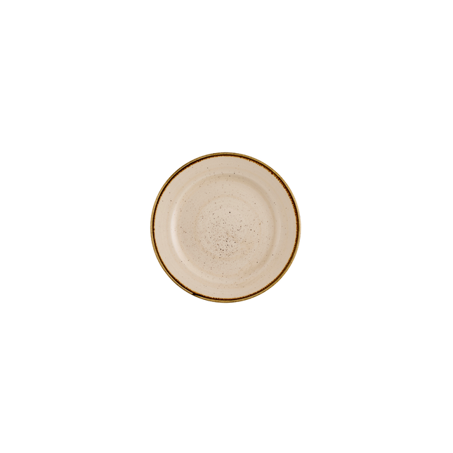 Churchill Stonecast Nutmeg Cream bord met profiel 17 cm – nootmuskaatcrème porseleinen bordje voor bijgerechten