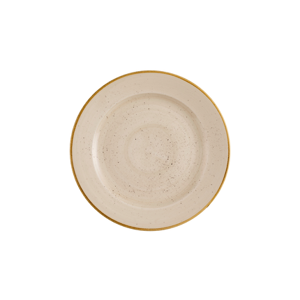 Churchill Stonecast Nutmeg Cream bord met profiel 21 cm – nootmuskaatcrème porseleinen bord voor de horeca