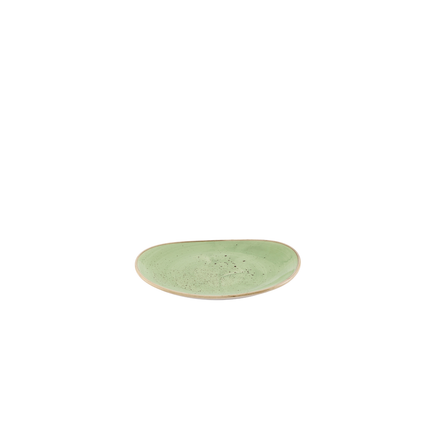 Churchill Stonecast Sage Green bord 18,5 x 15,5 cm – saliegroen porseleinen bordje voor fine dining