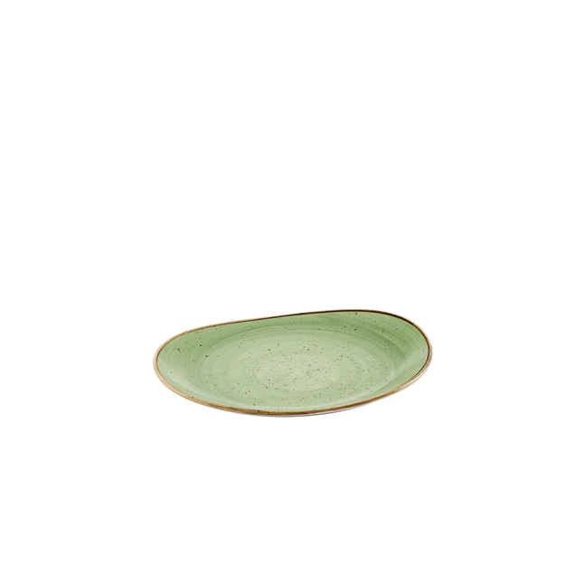 Churchill Stonecast Sage Green bord 28 x 23,5 cm – saliegroen porseleinen bord voor de horeca