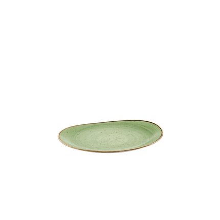 Churchill Stonecast Sage Green serveerschaal 34,5 x 23,5 cm – saliegroen porseleinen schaal voor voorgerechten en tapas