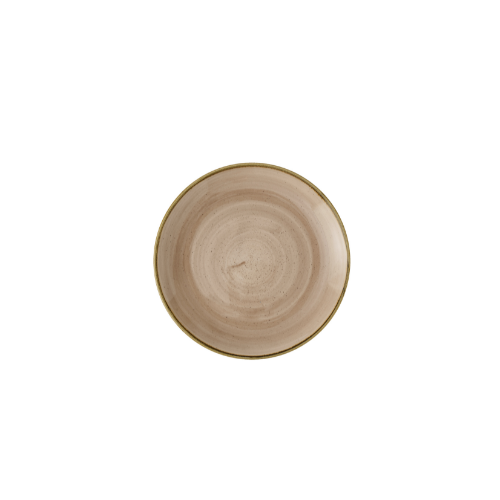 Churchill Stonecast Truffle coupebord 21,7 cm – truffelbruin gespikkeld bord voor voorgerechten
