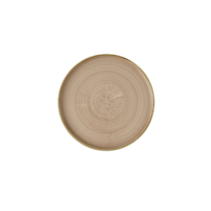 Churchill Stonecast Truffle bord met rand 26 cm – truffelbruin gespikkeld bord voor hoofdgerechten