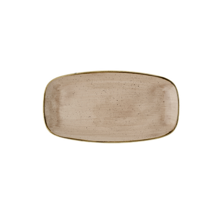 Churchill Stonecast Truffle ovaal bord 35,5 x 18,9 cm – truffelbruin gespikkeld serveerbord voor de horeca