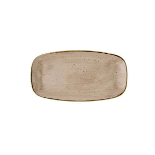 Churchill Stonecast Truffle ovaal bord 35,5 x 18,9 cm – truffelbruin gespikkeld serveerbord voor de horeca