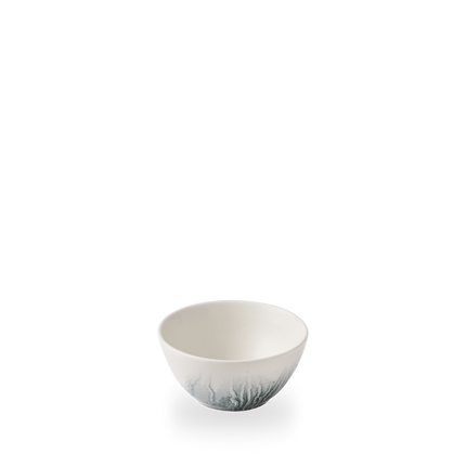 Churchill Tide Black Contour snackkom 400 ml – zwart porseleinen kom met swirl voor de horeca