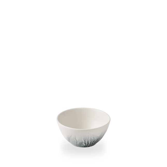 Churchill Tide Black Contour snackkom 400 ml – zwart porseleinen kom met swirl voor de horeca