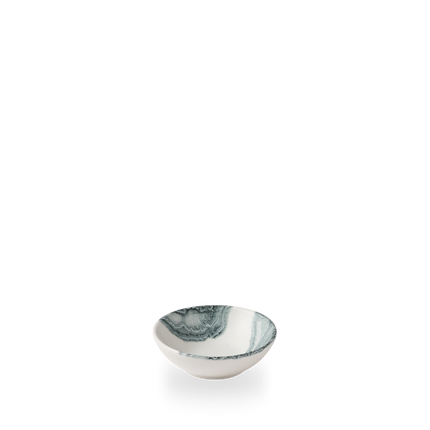 Churchill Tide Black Contour ondiepe kom 200 ml – zwart porseleinen kom met swirl voor restaurants