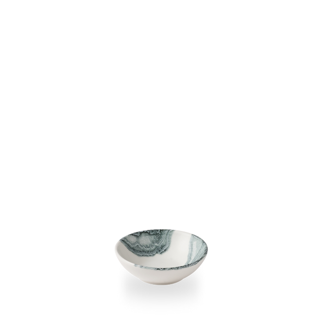 Churchill Tide Black Contour ondiepe kom 200 ml – zwart porseleinen kom met swirl voor restaurants