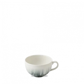 Churchill Tide Black cappuccinokop 227 ml – zwart porseleinen koffiekop met golvend reliëf voor restaurants