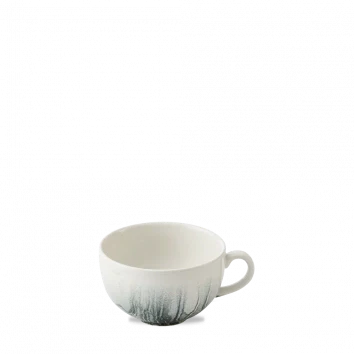 Churchill Tide Black cappuccinokop 340 ml – zwart porseleinen koffiekop met golvend reliëf voor fine dining