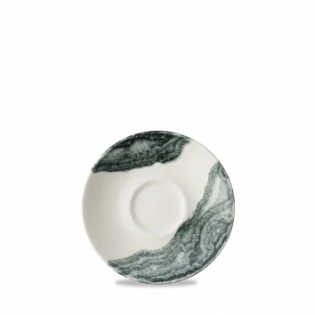 Churchill Tide Black espressoschotel Ø 11,8 cm – zwart porseleinen schotel met golvend reliëf voor restaurants