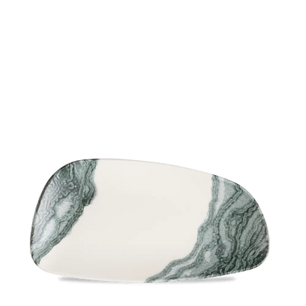 Churchill Tide Black geo chef's bord 30x15,5 cm – zwart porseleinen bord voor horeca