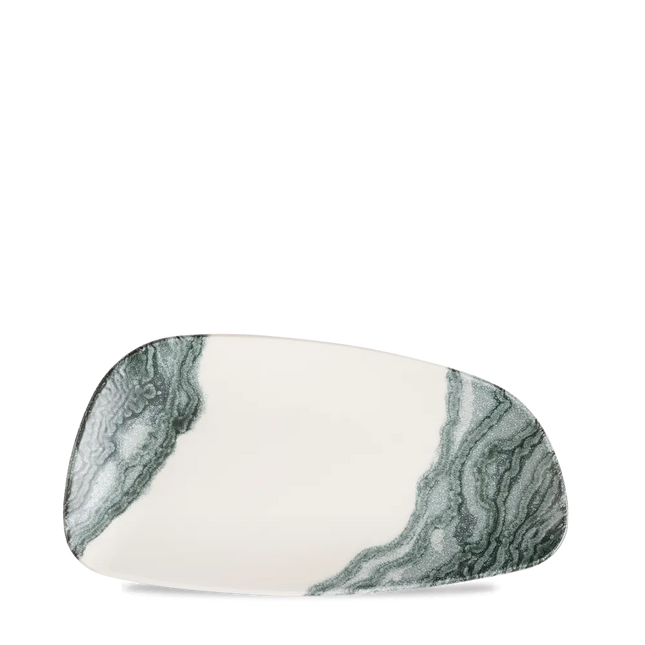Churchill Tide Black geo chef's bord 30x15,5 cm – zwart porseleinen bord voor horeca