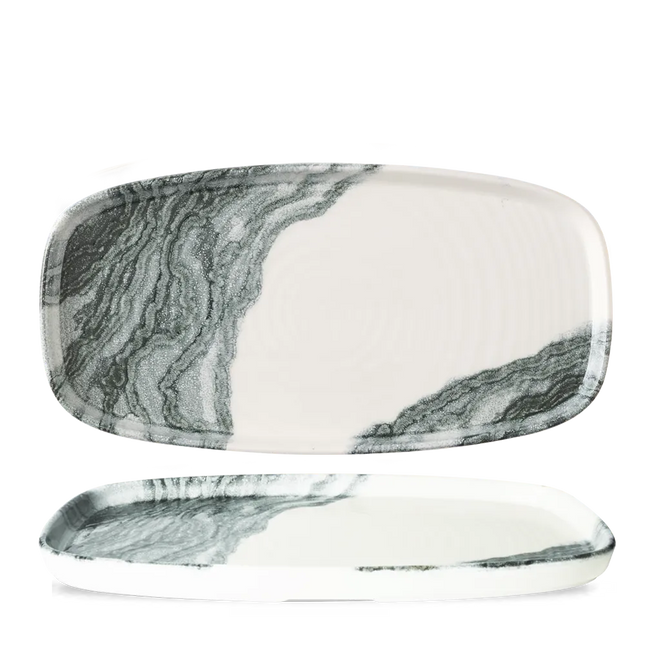 Churchill Tide Black ovaal chef's bord 29,5x15 cm – zwart porseleinen bord voor restaurants