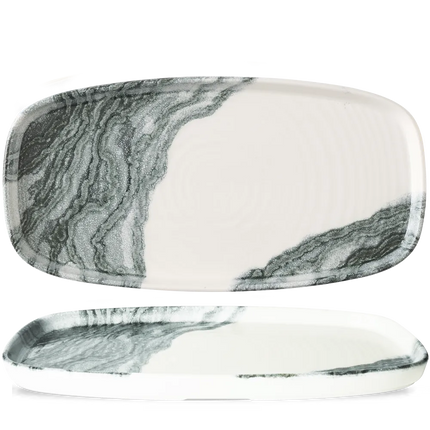 Churchill Tide Black ovaal chef's bord 24,5x18,2 cm – zwart porseleinen bord voor horeca