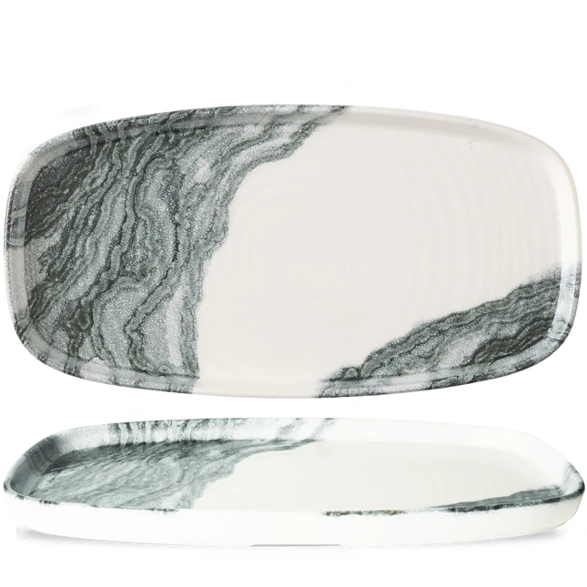 Churchill Tide Black ovaal chef's bord 24,5x18,2 cm – zwart porseleinen bord voor horeca
