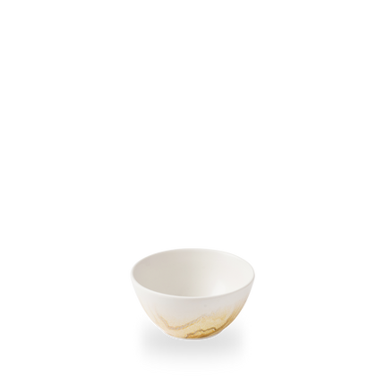 Churchill Tide Gold Contour snackkom 400 ml – goudkleurig porseleinen kom met swirl voor tapas