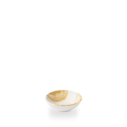 Churchill Tide Gold Contour ondiepe kom 200 ml – goudkleurig porseleinen kom met swirl voor bijgerechten