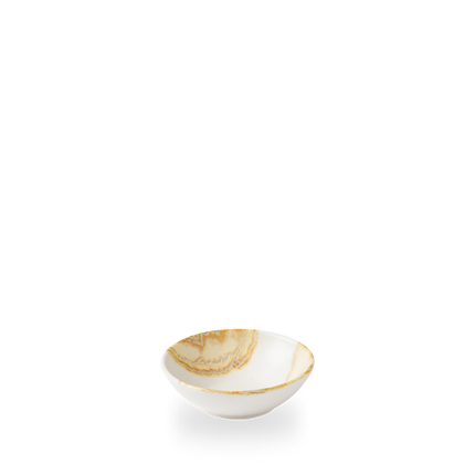 Churchill Tide Gold Contour ondiepe kom 260 ml – goudkleurig porseleinen kom met swirl voor de horeca