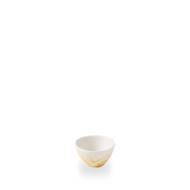 Churchill Tide Gold Contour dippot 110 ml – goudkleurig porseleinen sausbakje met swirl voor sauzen en dips