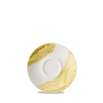 Churchill Tide Gold espressoschotel Ø 11,8 cm – goudkleurig porseleinen schotel met golvend reliëf voor bars