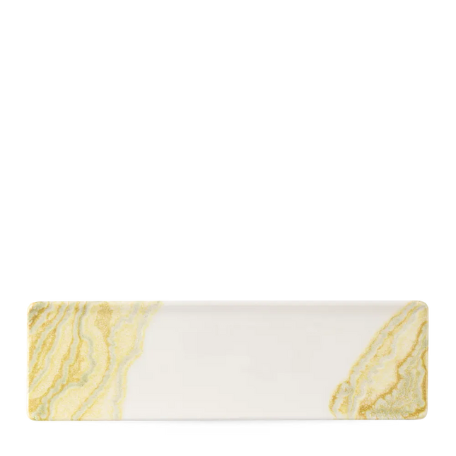 Churchill Tide Gold proeverijplank 30x9 cm – porseleinen serveerplankje voor horeca