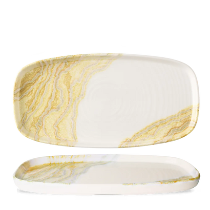 Tide Gold Oblong Chef's Plates 29.5x15 cm 6/box