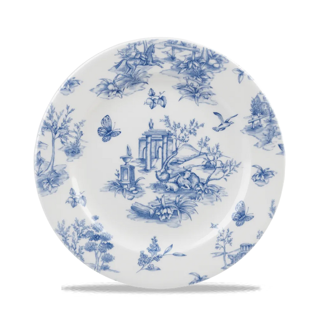 Churchill Toile Prague Profile bord Ø 20 cm – porseleinen bijgerecht bord met decoratief patroon voor professionele keukens