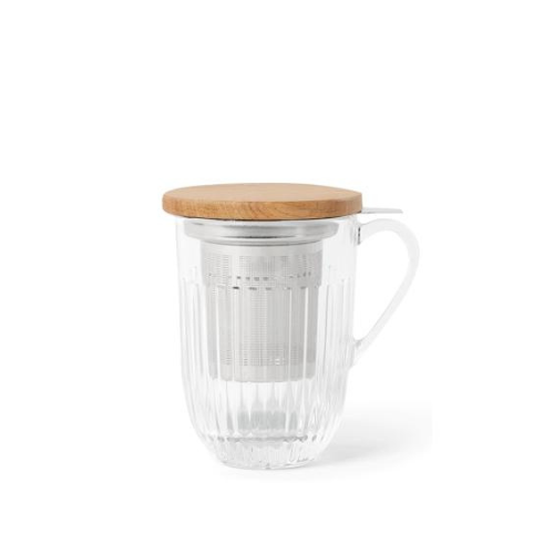 La Rochère Ouessant theeglas met filter – glazen theeset voor losse thee